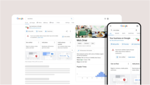 Image of a Google Business Profile on desktop and mobile