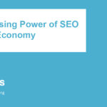 Blue banner with image of hands using a mobile device. Heading "The Surprising Power of SEO in a slow economy"